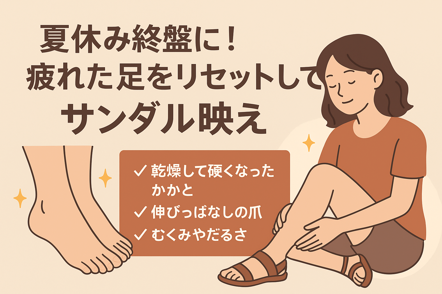 夏休み終盤に！疲れた足をリセットしてサンダル映え