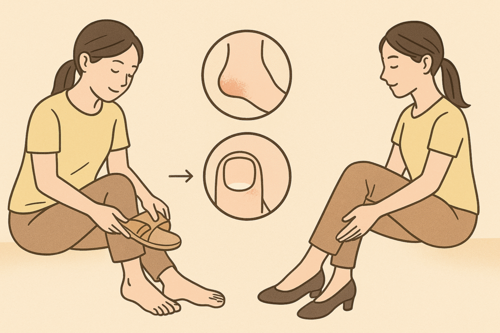 サンダルからパンプスへ