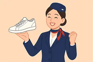 JALのCAさん、スニーカー解禁!